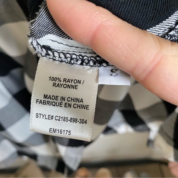 Anthro l Cloth & Stone Plaid Off The Shoulder Top‎ - Picture 6 of 6